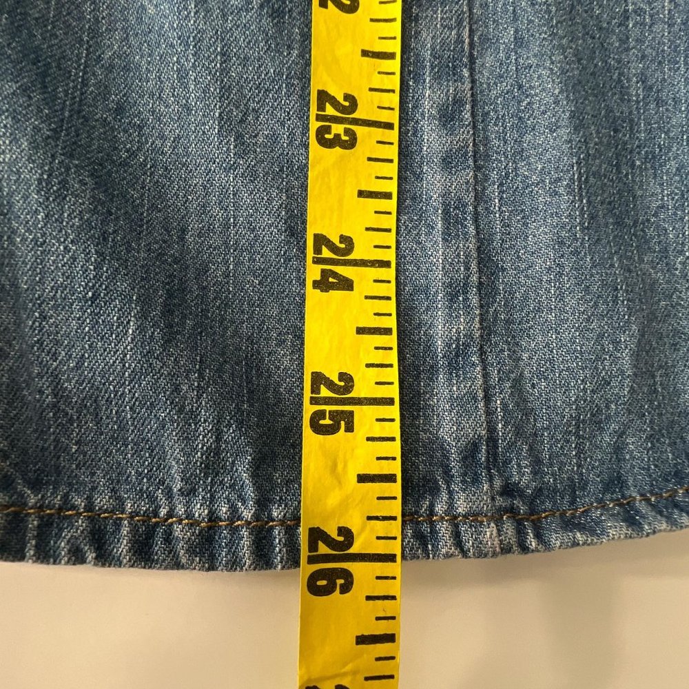 Vintage Denim Blue Snap Front Shirt Long Sleeve Western Coastal Womens Large L - Picture 9 of 9